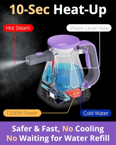 Awasky Handheld Steam Cleaner Grey 1200W Fast Heat-Up 750ml Tank No Cooling