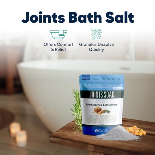 32 Ounce Joints Soak Bath Salt with Epsom, Rosemary, Frankincense & Vitamin C – BPA-Free Pouch - Better Bath Better Body