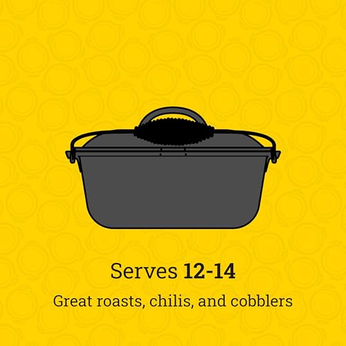 9 Quart Pre-Seasoned Cast Iron Dutch Oven with Bail Handle - Versatile Camping & Kitchen Cookware