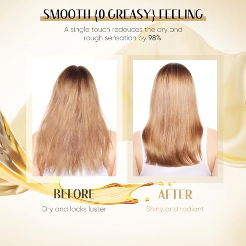 GREEONIL 24K Gold Infused Argan Hair Oil - 240ML Pack of 4 for Frizz Control & Shine
