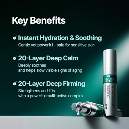 ISOI Cica Ol Cera Serum, Firming & Barrier Strengthening Vegan Collagen Serum with Multi-Peptides for Sensitive Skin, Korean Skincare (1.69 fl.oz, 50ml)