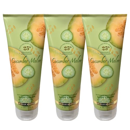 Cucumber Melon Body Cream 3-Pack - Hydrating Moisturizer for Soft Skin