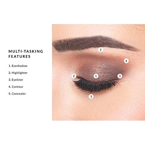 Xtreme Lashes Glideshadow Long Lasting Eyeshadow Stick Amber Glow Quad Collection, Chocolate, Mahgony, Bronze, Champagne, Lightweight Cream to Powder Makeup, No Fallout, Lash Extension Safe