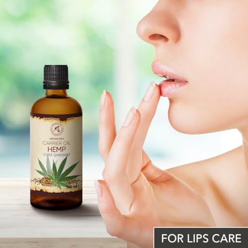 Cold Pressed Hemp Seed Oil for Skin Hair Nails Face Body - Natural Carrier Oil - 3.4 Fl Oz