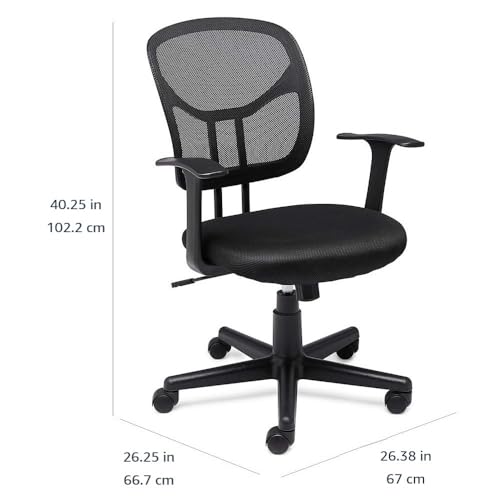 Breathable Mesh Mid-Back Office Chair with Armrests and Lumbar Support