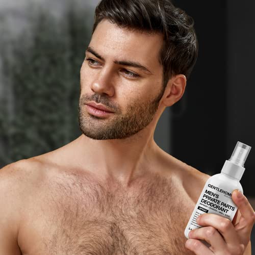 Gentlehomme Men's Deodorant Spray for Intimate Areas - Amber Leather, Hydrating, Vegan, 4oz
