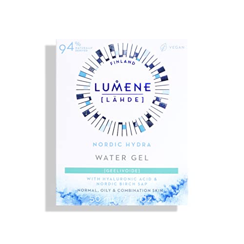Lumene Nordic Hydra [Lahde] Water Gel - Hyaluronic Acid Gel Moisturizer - Shine Free, All Day Hydration Face Moisturizer - Niacinamide Moisturizer for Oily Skin (1.7 fl oz)