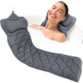 Full Body Bath Pillow with Neck Support - Gray, 3D Mesh Fabric, Anti-Slip