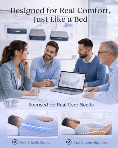 Blue Full Air Mattress with Built-in Pump - 18 Inch Raised Bed, Comfortable & Thick