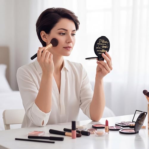 Wenqik 36 Pack Black Compact Mirrors Bulk Inspirational Gift for Women