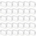 Clear Makeup Bags Set - 30 Reusable Toiletry Organizers, White