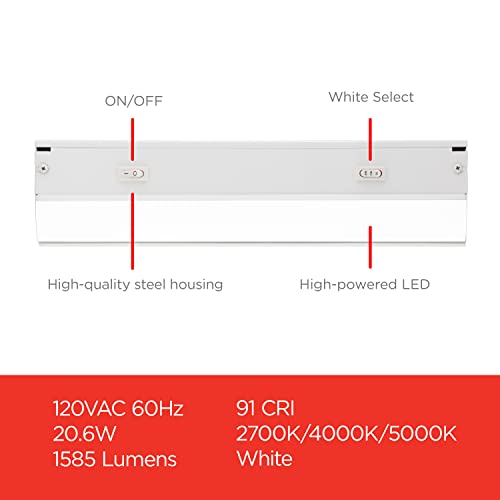 48 Inch Hardwired Dimmable Under Cabinet Light - White Select / Bright Select - 1585 Lumens
