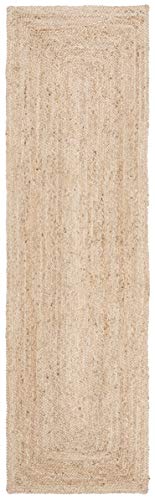 Handmade Jute Area Rug - Natural Brown, 2'3" x 14' Runner, Eco-Friendly