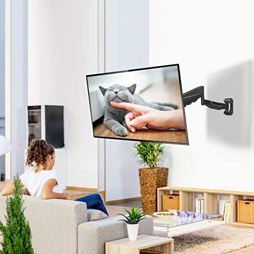 26-55 Inch Adjustable TV Wall Mount with Full Motion Articulating Spring Arm for Flat & Curved Screens