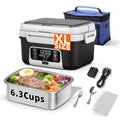 Electric Heated Lunch Box AA Variation - 6.3 Cups Cordless Food Warmer with Rechargeable Battery