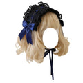 Women's Lolita Headband Black Lace Maid Hair Accessory for Cosplay & Parties - Blue Variation