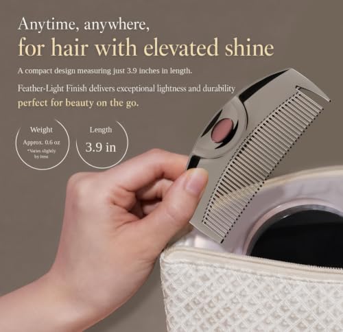 LOVECHROME Tsuki Premium Anti-Static Travel Comb - Black, Hand-Finished Japanese Craftsmanship