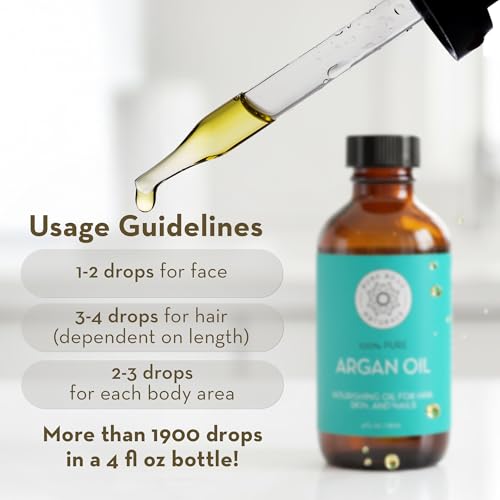 Pure Body Naturals 4 Fl Oz Argan Oil for Skin, Face & Hair — Pack of 2, Cold-Pressed, Non-Greasy