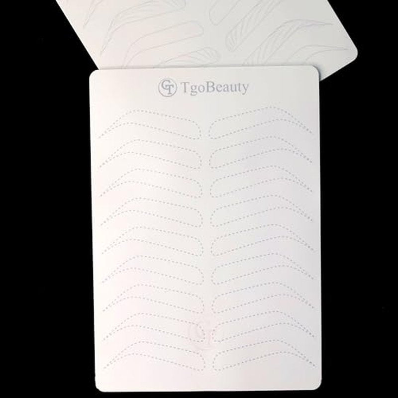 2pcs Professional Double-Sided Nano Brow Practice Skin, White Silicone Microblading Training Pad for Eyebrow Strokes, Permanent Makeup & Tattoo Practice, Reusable Sheets for Beginners & Artists