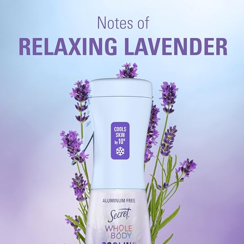 Secret Lavender Whole Body Cooling Deodorant Mist Aluminum Free 5.2 fl oz Pack of 2