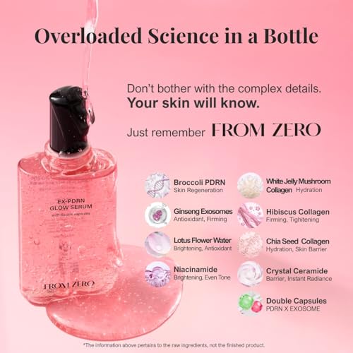 Glow Serum with PDRN, Rose Scented, Hydrating Facial Moisturizer for Dry Skin