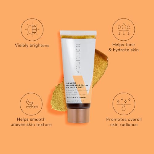 Turmeric Brightening Facial Polish - Vegan, Cruelty-Free, 1.5 fl oz