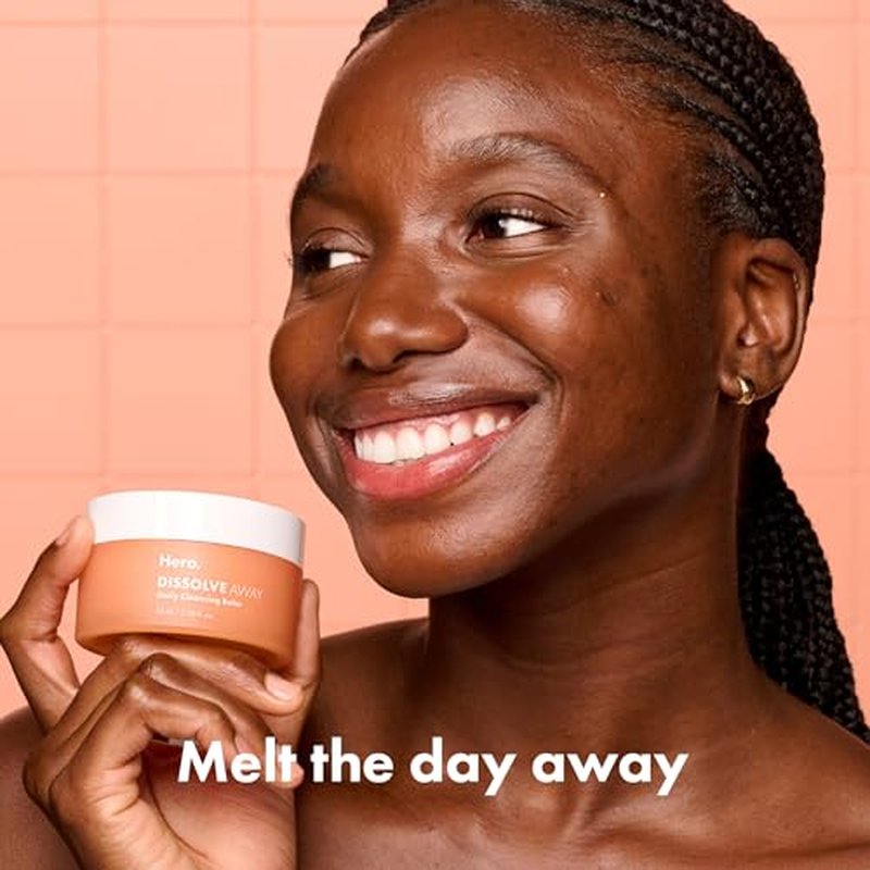 HERO COSMETICS Dissolve Away Daily Cleansing Balm, Helps Remove Makeup and Grime, Won¡¯t Clog Pores, Suitable for Sensitive and Acne-Prone Skin (2.2 fl oz)