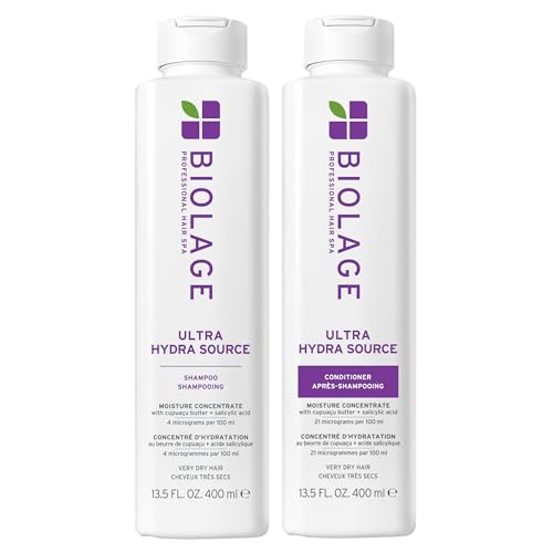 Biolage Ultra Hydra Source Shampoo & Conditioner Set - Renews Hair's Moisture and Deeply Conditions With Frizz Control and Added Shine, For Very Dry Hair, Silicone-Free & Vegan
