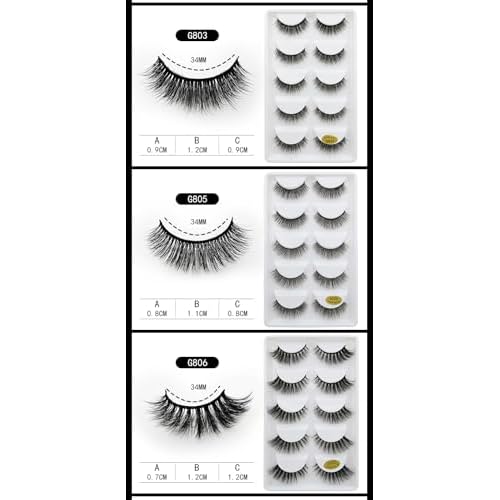 ¡æVayator 10 Pairs/Set 3D Mink Lashes Natural False Eyelashes Dramatic Volume Fake Lashes Makeup Eyelash Extension Silk Eyelashes (G809)