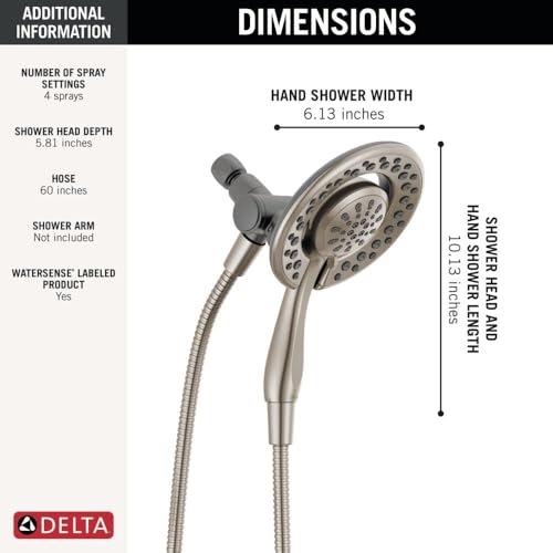 SpotShield Brushed Nickel 2-in-1 Shower Head with Handheld Spray - Delta 75486CSN