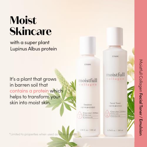 ETUDE Moistfull Collagen Skincare Set of 5 - Hydrating Toner, Emulsion & Cream