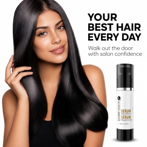 Kashmir Keratin 1.69 Fl Oz Hair Serum for Frizzy & Damaged Hair - Anti Frizz & Shine (Pack of 1)