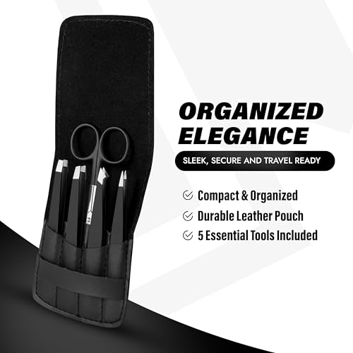 MUSI tweezers Shape Eyebrows & Remove Facial Hair, Ingrown Hair, Chin & Splinters ? Expert Tweezers Kit with Eyebrow Scissor, Professional Multipurpose tweezers kit, Stainless Steel Men & Women