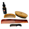 G.B.S Beard Brush & Beard Comb Set with Mustache Comb, Natural Boar Bristle Brush, Wood Fine Tooth Comb, Natural Beard Oil, Hair Styling Comb 5 Pc Grooming Kit For Men