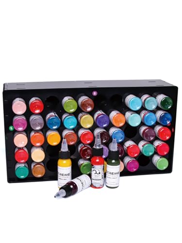 Tattoo Ink Bottle Holder Rack for 50 1oz Bottles Wall Mount & Desktop Organizer