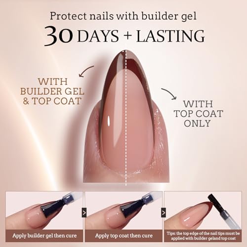 btartboxnails Long Square Nails with French Protection Duo Set