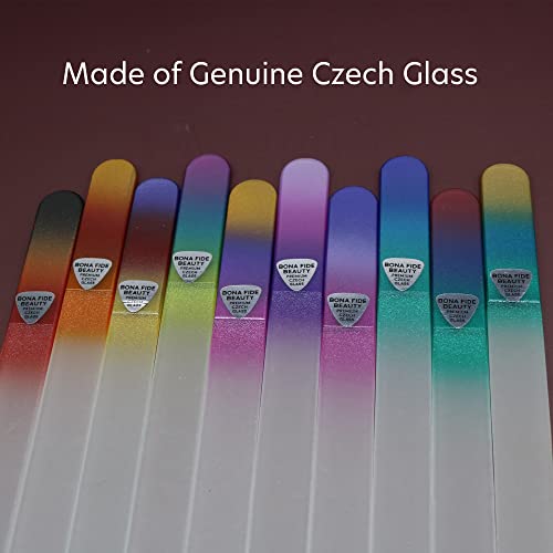 Crystal Glass Nail File Set - 10 Pc Premium Manicure Tools for Natural Nails