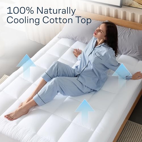 Niagara Sleep Solution White California King Cotton Mattress Pad Pillow Top