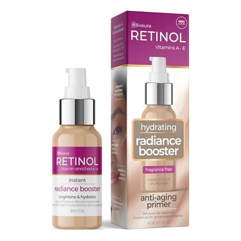 LIVAURA Retinol Instant Radiance Booster ? The Original Retinol Glow Primer ? A Burst of Anti-Aging Hydration Adds Luminosity & Skin-Smoothing Benefits of Vitamin A ? Peptides Improve Firmness & Tone