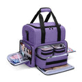 BAFASO 2 Layers Large Travel Makeup Bag with 3 Inner Removable Pouches, Cosmetic Bag with Detachable Dividers (Patented), Purple