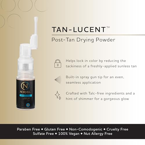 Norvell Post Sunless Tan-Lucent Talc Free Tinted Drying Powder 0.5 oz ? Finishing Powder for Flawless Spray Tan, Absorbs Moisture, Prevents Streaks & Enhances Color