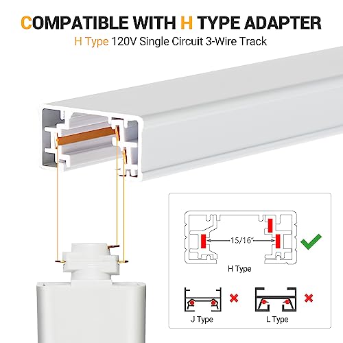 13FT H Track Lighting Rails Kit with Canopy Connectors for Adjustable Home Lighting