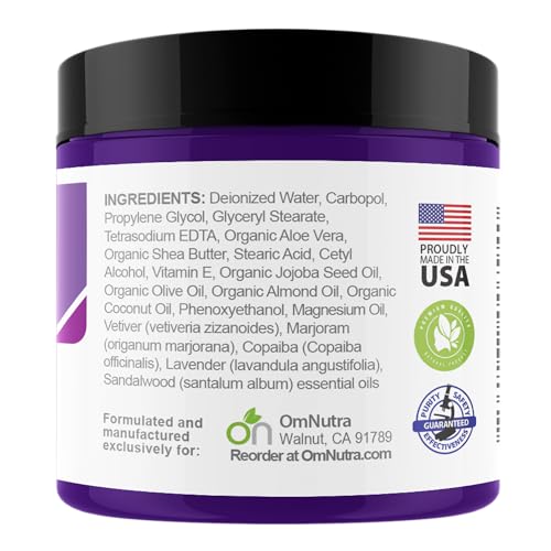 Organic Magnesium Sleep Cream with Lavender for Deep Relaxation - 4OZ Night Moisturizer - Melatonin-Free Night Lotion