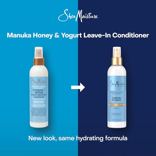SheaMoisture Leave-In Conditioner, Multi-Action Spray 2-Pack, Manuka Honey & Yogurt Hydrate & Repair for Dry, Damaged Hair, 8 Oz Ea