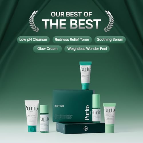 PURITO Centella Unscented Serum, Oat-in Calming Gel Cream & Best Kit