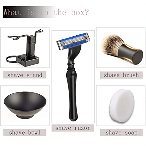 Men's Shaving Brush Kit with Stand - Grooming & Shaving Accessories