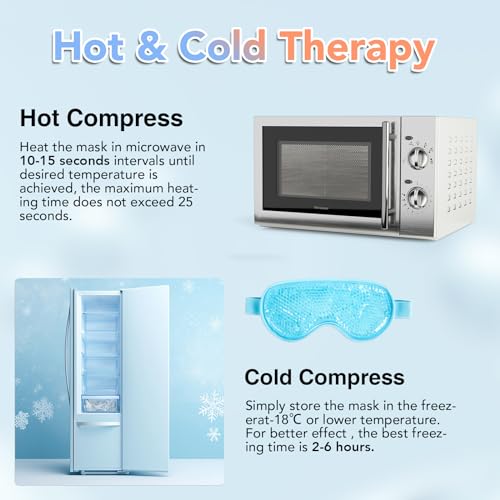XPCARE Colding Ice Face Mask and Cooling Eye Mask for Puffy Eyes & Migraine Relief, Gel Eye Mask, Cool Face Masks for Dark Circles, Eye Surgery, Sleeping, Pressure, Headaches, Skin Care
