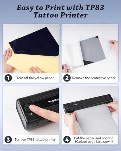Wireless Tattoo Stencil Printer with Case - Phomemo TP83 Bluetooth Portable