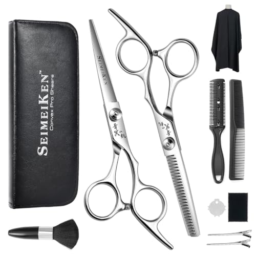 SEIMEIKEN Silver 6.0 Inch Hair Cutting Scissors Kit – Professional Hairdressing Shears