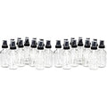 Vivaplex, 12, Clear, 1 oz Glass Bottles, with Black Fine Mist Sprayers (Pack of 2)